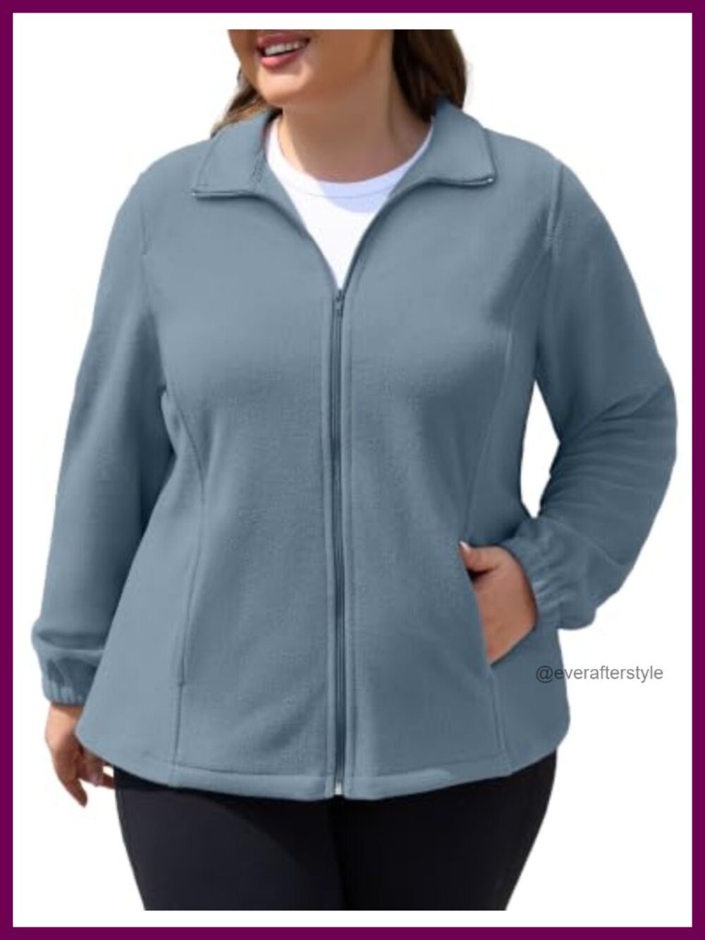 Plus Size Fleece Jacket Women Lightweight Zip Up Warm Winter Coat